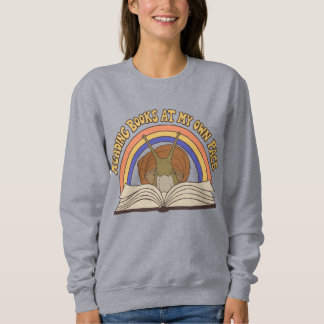 Retro Snail Reading books Sweatshirt