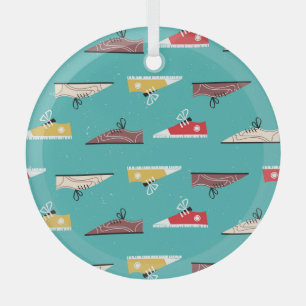 Retro sneakers: vintage seamless pattern. glass ornament
