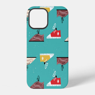 Retro sneakers: vintage seamless pattern. iPhone 12 case