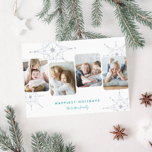 Retro Snow 4 Photo Collage Holiday Card