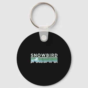 Retro Snowbird, Utah Distressed Skiing Keychain