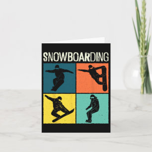 Retro Snowboard And Snowboarding Men  Card
