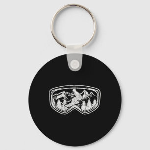 Retro Snowboard Goggles Gift Snowboarder Mask Snow Keychain