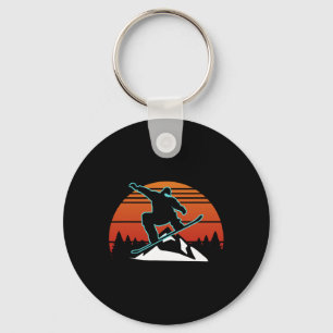 Retro Snowboard Snowboarder Gifts Winter Sports Sn Keychain