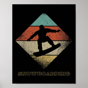 Retro Snowboarder 1960's 1970's Style Snowboarding Poster
