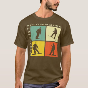 Retro Snowboarder Snowboard Snowboarding (1)  T-Shirt