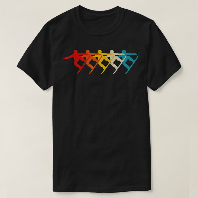 Retro Snowboarder Snowboarding (1)  T-Shirt (Design Front)