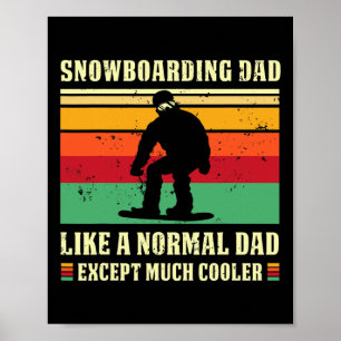 Retro Snowboarding Dad Vintage Snowboarder Papa Sn Poster