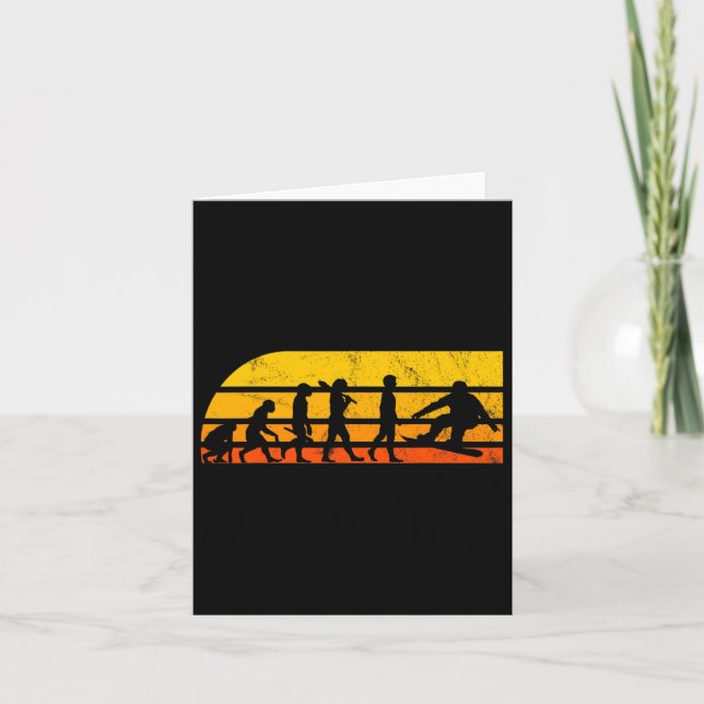 Retro Snowboarding Evolution Vintage  Card (Front)