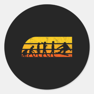 Retro Snowboarding Evolution Vintage Classic Round Sticker