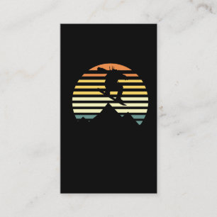 Retro Snowboarding Freestyle Jump Mountains Business Card