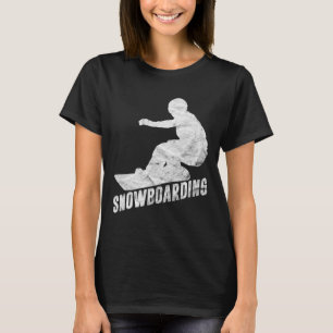Retro Snowboarding Gift Snowboarder Silhouette Sno T-Shirt