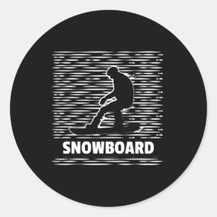 Retro Snowboarding Snowboarder Winter Sports Split Classic Round Sticker
