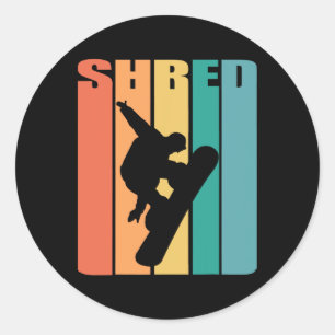 Retro Snowboarding Trick 70s Vintage Freestyle Sno Classic Round Sticker