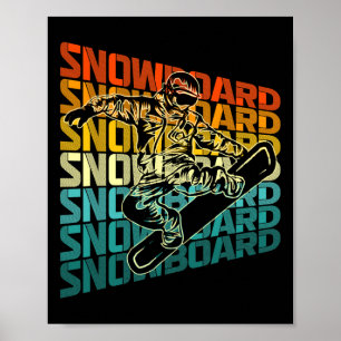 Retro Snowboarding Winter Sports Vintage Design Sn Poster