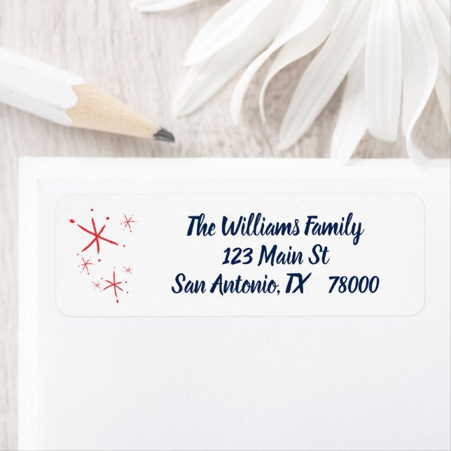 Retro Snowflake Christmas Address (Insitu)