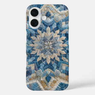 Retro Snowflake Kaleidoscope Quilt  iPhone 16 Case