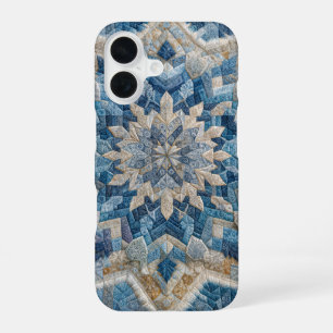 Retro Snowflake Kaleidoscope Quilt  iPhone 16 Case