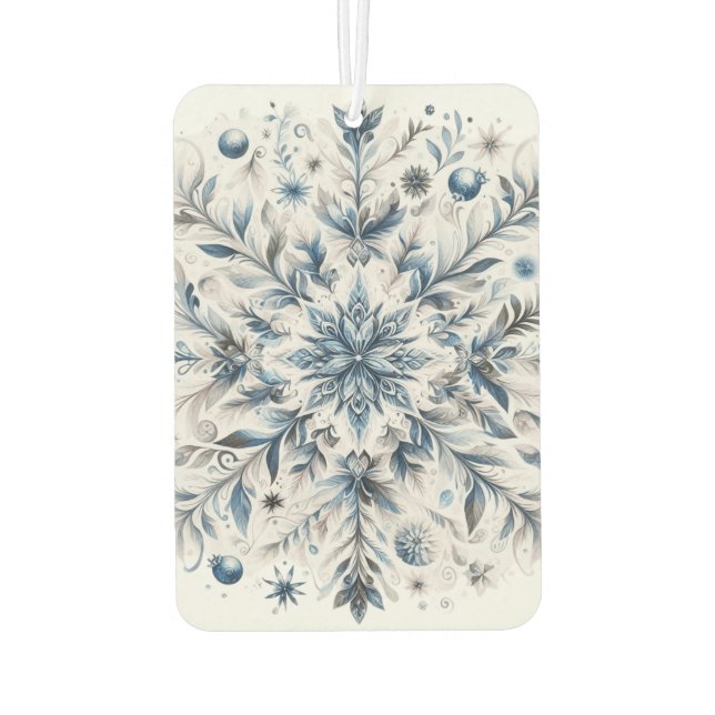 Retro Snowflake Winter Pattern Air Freshener (Back)