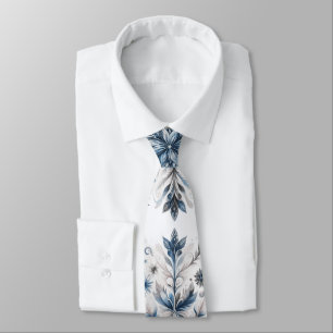 Retro Snowflake Winter Pattern Tie