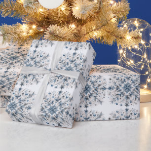 Retro Snowflake Winter Pattern Wrapping Paper