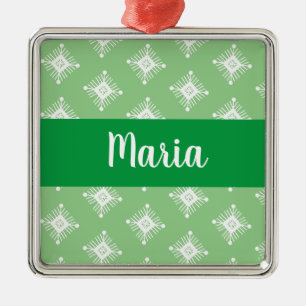 Retro Snowflakes Design Christmas Present Metal Ornament