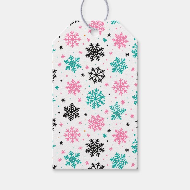 Retro Snowflakes Gift Tags (Front)