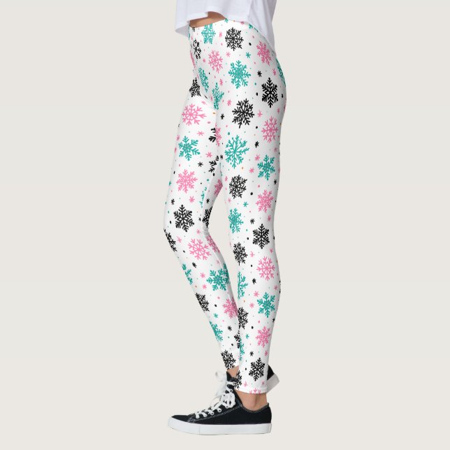 Retro Snowflakes Leggings (Left)