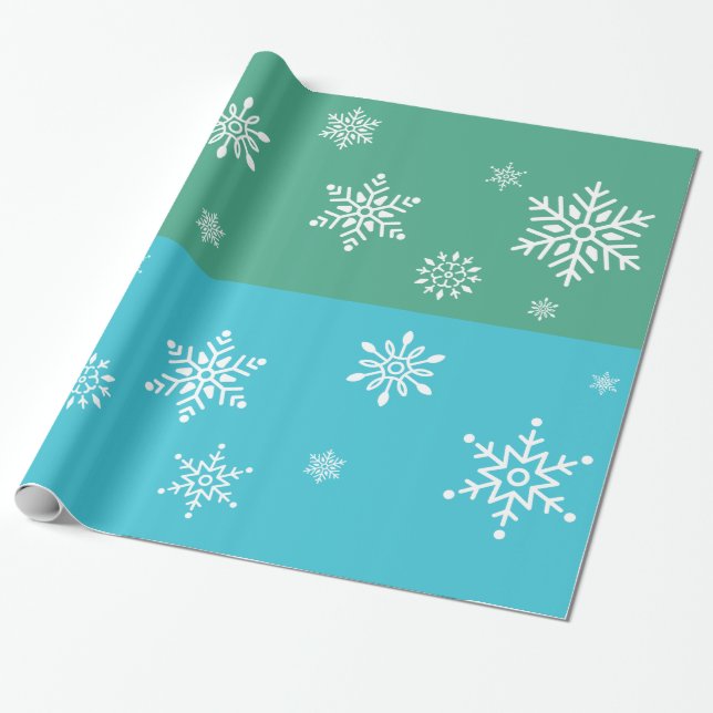 Retro - Snowflakes Wrapping Paper (Unrolled)
