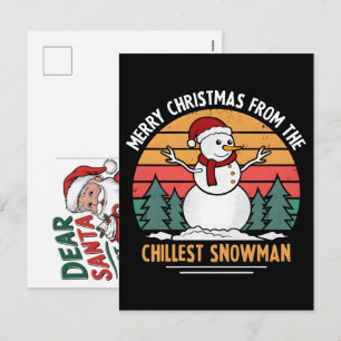 Retro Snowman Christmas Watch Holiday Gift Jewelry Postcard