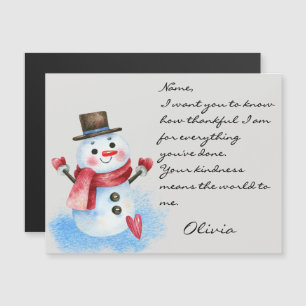 Retro Snowman Holiday All-Occasion Magnetic Card