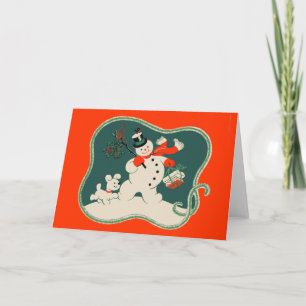 Retro Snowman Holiday Card