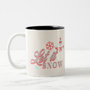 Retro Snowman Let it Snow Christmas  Coffee Mug