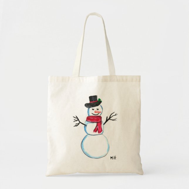 Retro Snowman Tote Bag (Front)