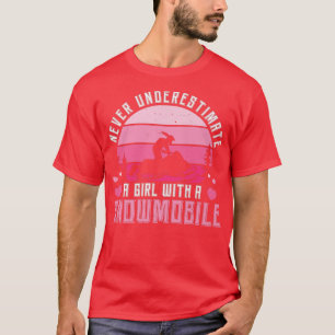 Retro Snowmobile Rider For Snocross Racing Girl Sn T-Shirt