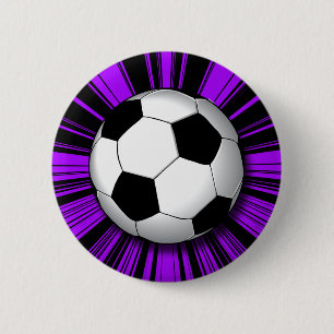 RETRO SOCCER BALL 2 INCH ROUND BUTTON