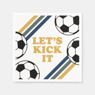 Retro Soccer Birthday Napkin