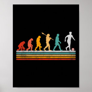 Retro Soccer Evolution Gift For Players Women Teen Poster