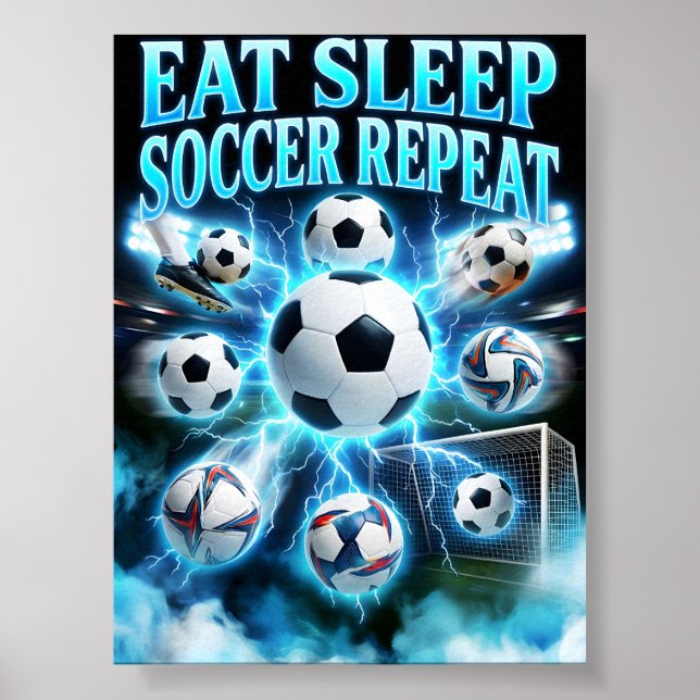 Retro Soccer Fan Gift Poster (Front)