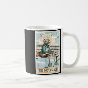 Retro soccer mom tarot card soccer skeleton mama coffee mug
