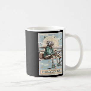 Retro Soccer Mom Tarot Card Soccer Skeleton Mama M Coffee Mug
