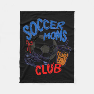 Retro soccer moms club iced coffee sports mom fleece blanket