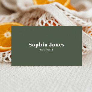 Retro Social Media Minimalist Green Business Card