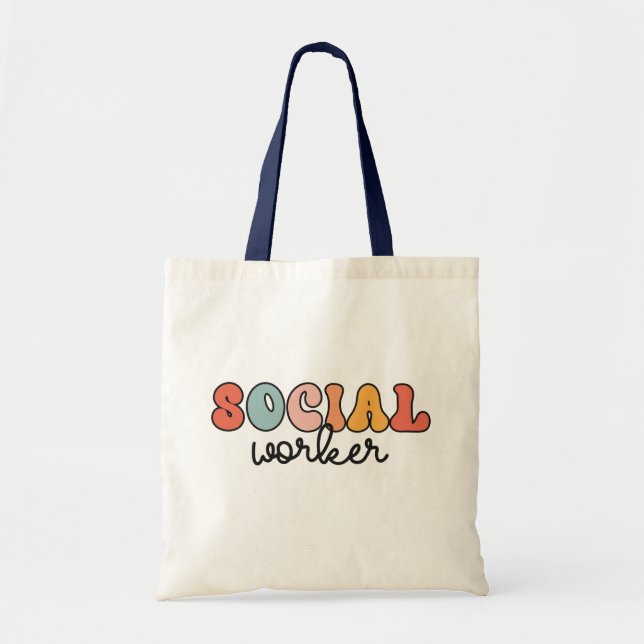 Retro Social Worker Tote Bag (Front)