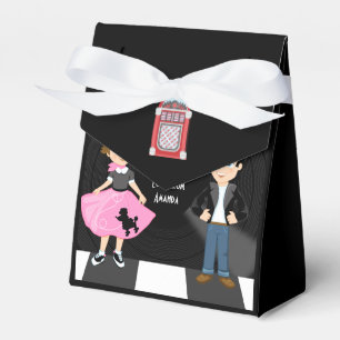 Retro Sock Hop Birthday Party Favor Box