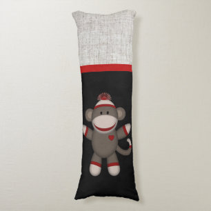 Retro Sock Monkey Body Pillow