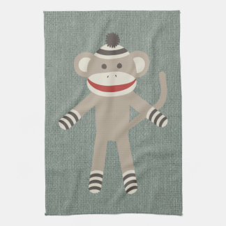 Retro Sock Monkey Kitchen Towel