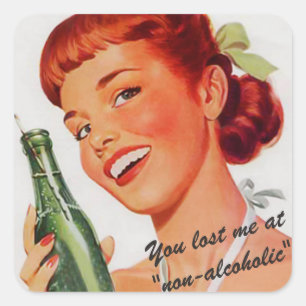 Retro Soda Ad Joke Square Sticker