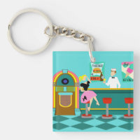 Retro Soda Fountain Acrylic Keychain