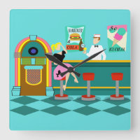Retro Soda Fountain Acrylic Wall Clock